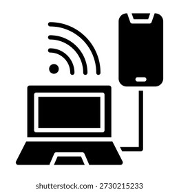 Connected Device Icon Glyph Design Vector Illustration