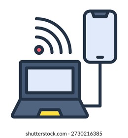 Connected Device Icon Lineal Color Design Vector Illustration