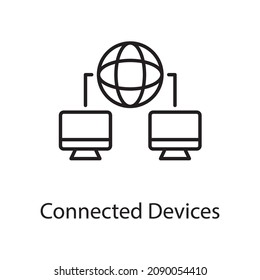 Connected Devices vector Outline Icon Design illustration. Activities Symbol on White background EPS 10 File