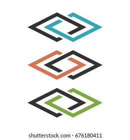 Connected Diamond Line Logo Template Illustration Design. Vector EPS 10.
