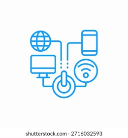 vetor de sinal de ícone de dispositivos digitais conectados