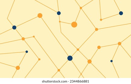 Connected dot background template copy space. Abstract lines and circle backdrop design for poster, banner, landing page, leaflet, cover, or magazine.