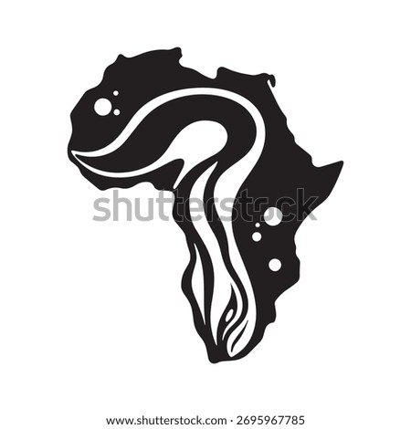 Connected Dot Network Africa Symbol Reflecting Global Collaboration