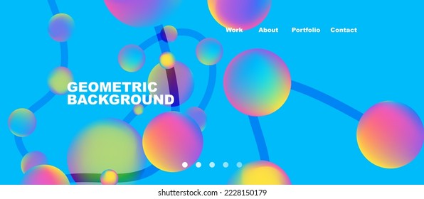 Connected dots geometric landing page background. Vector Illustration For Wallpaper, Banner, Background, Card, Book Illustration, landing page
