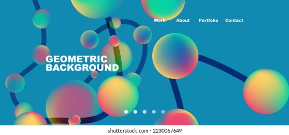 Connected dots geometric landing page background. Vector Illustration For Wallpaper, Banner, Background, Card, Book Illustration, landing page