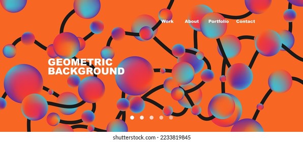 Connected dots geometric landing page background. Vector Illustration For Wallpaper, Banner, Background, Card, Book Illustration, landing page