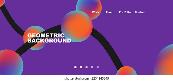 Connected dots geometric landing page background. Vector Illustration For Wallpaper, Banner, Background, Card, Book Illustration, landing page