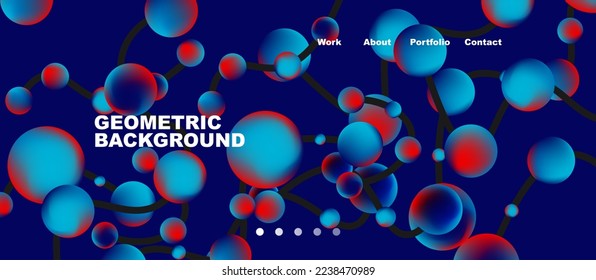 Connected dots geometric landing page background. Vector Illustration For Wallpaper, Banner, Background, Card, Book Illustration, landing page