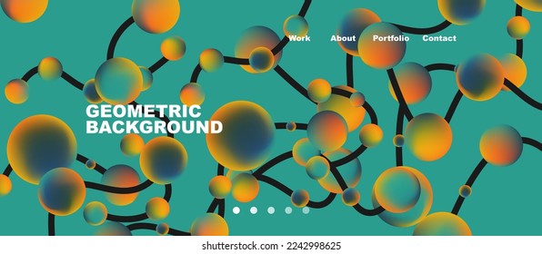Connected dots geometric landing page background. Vector Illustration For Wallpaper, Banner, Background, Card, Book Illustration, landing page