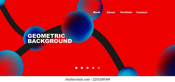 Connected dots geometric landing page background. Vector Illustration For Wallpaper, Banner, Background, Card, Book Illustration, landing page