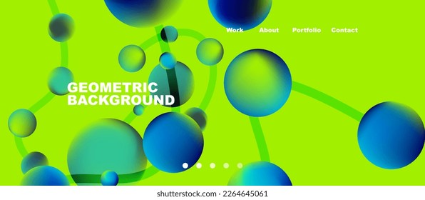 Angeschlossene Punkte geometrischer Landing Page Hintergrund. Vektorgrafik für Bildschirmhintergründe, Banner, Hintergrund, Karte, Buchillustration, Landing-Page