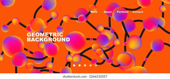 Connected dots geometric landing page background. Vector Illustration For Wallpaper, Banner, Background, Card, Book Illustration, landing page
