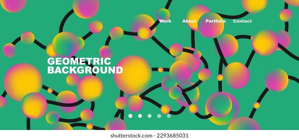 Connected dots geometric landing page background. Vector Illustration For Wallpaper, Banner, Background, Card, Book Illustration, landing page