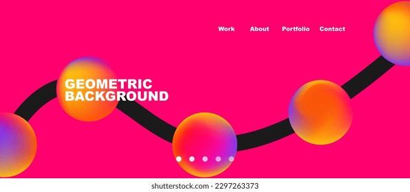 Connected dots geometric landing page background. Vector Illustration For Wallpaper, Banner, Background, Card, Book Illustration, landing page