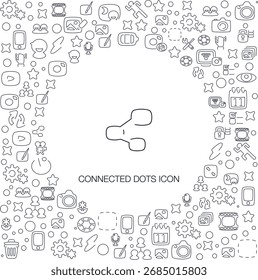 Icono de puntos conectados, estilo de línea con fondo de mosaico, ideal para el Web y el uso de fondo.