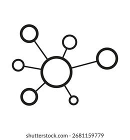Connected dots icon. Network hub symbol. Data link element. Vector information illustration. EPS 10.