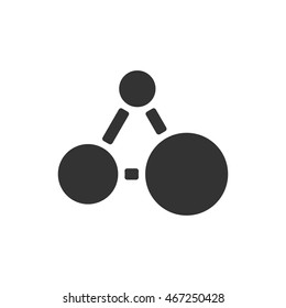 Connected Dots Icon In Single Grey Color. Teamwork Business