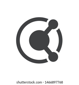 Connected Dots or Planet and Satellite Logo 