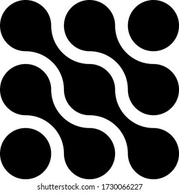 Connected dots in a shape of square. Black silhouette abstract design element. Vector illustration.