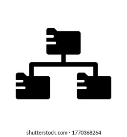 connected folder icon or logo isolated sign symbol vector illustration - high quality black style vector icons
