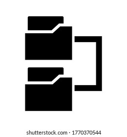 connected folder icon or logo isolated sign symbol vector illustration - high quality black style vector icons
