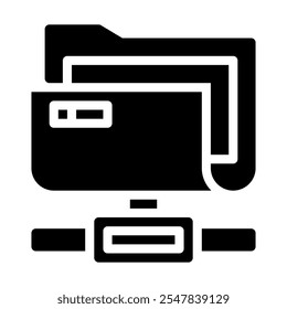 connected folder icon with style glyph