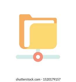 Connected Folder Vector Flat Icon. Illustration Style EPS 10.
