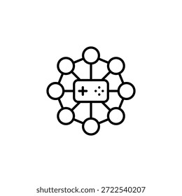 Red de juegos conectados Outline Style Minimalist Joystick