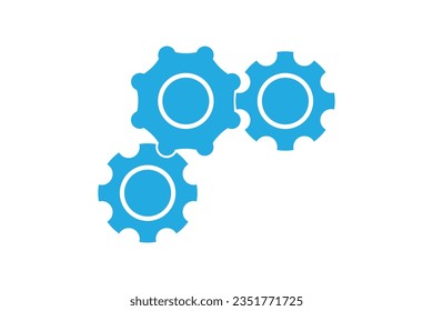 connected gear flat design vector illustration. isolated white background.