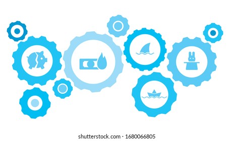 Gases conectados e iconos vectoriales para logística, servicio, envío, distribución, transporte, mercado, comunicación conceptos. Papeleta de votación, equipo electrónico, conjunto de iconos azules