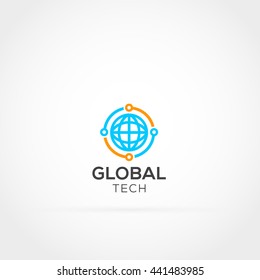 Connected Globe Logo Icon Stock Vector (Royalty Free) 441483985 ...