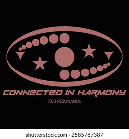 connected in harmony universe graphic stars vintage art