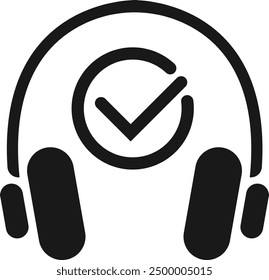 Connected headphones icon. Vector icon for mobile applications, UI and web