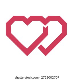 Formas de corazón conectadas que representan el compromiso de colaboración y el amor y la unión para siempre