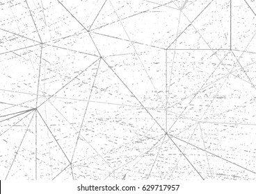 Connected jagged grunge lines halftone background. Vintage effect dirty wireframe overlay layout. Vector illustration