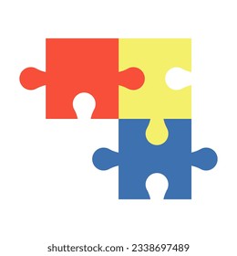 Diseño de elementos del folleto de rompecabezas conectados. Juego de rompecabezas. Ilustración vectorial con espacio de copia vacío para texto. Forma editable para la decoración de afiches. Marco creativo y personalizable