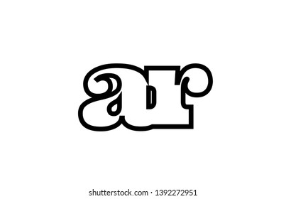 Connected or joined ar a r black alphabet letter combination suitable as a logo icon design for a company or business