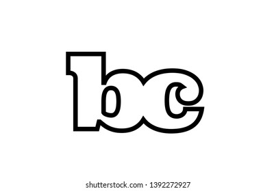 Connected or joined bc b c black alphabet letter combination suitable as a logo icon design for a company or business