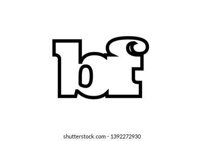 Connected or joined bf b f black alphabet letter combination suitable as a logo icon design for a company or business