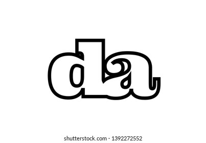 Connected or joined da d a black alphabet letter combination suitable as a logo icon design for a company or business