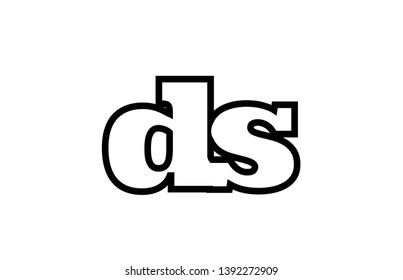 Connected or joined ds d s black alphabet letter combination suitable as a logo icon design for a company or business