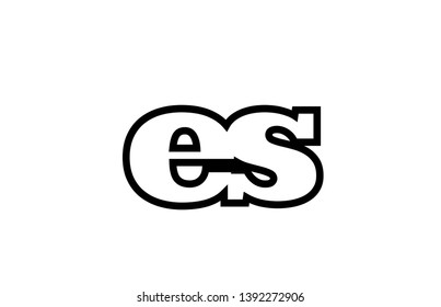 Connected or joined es e s black alphabet letter combination suitable as a logo icon design for a company or business