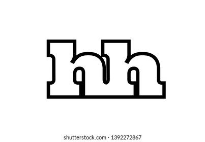 Connected or joined hh h h black alphabet letter combination suitable as a logo icon design for a company or business