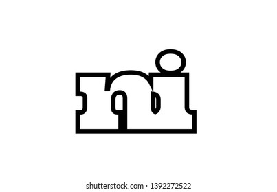 Connected or joined ni n i black alphabet letter combination suitable as a logo icon design for a company or business