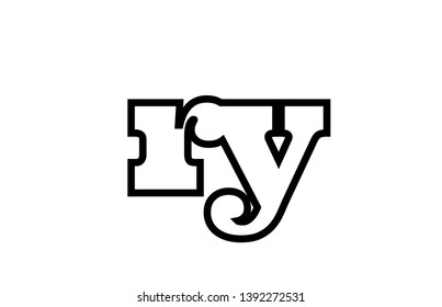 Connected or joined ry r y black alphabet letter combination suitable as a logo icon design for a company or business