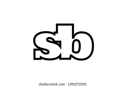 Connected or joined sb s b black alphabet letter combination suitable as a logo icon design for a company or business