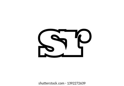 Connected or joined sr s r black alphabet letter combination suitable as a logo icon design for a company or business