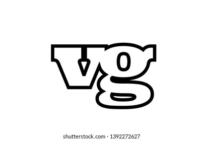 Connected or joined vg v g black alphabet letter combination suitable as a logo icon design for a company or business