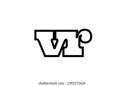 Connected or joined vr v r black alphabet letter combination suitable as a logo icon design for a company or business