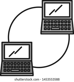 Connected Laptop icon for your project
